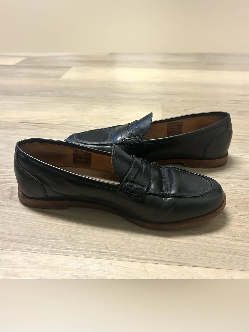 J Crew Ryan Penny Loafers Flats Shoes Womens Sz 8 Black Leather Slip On Academia
